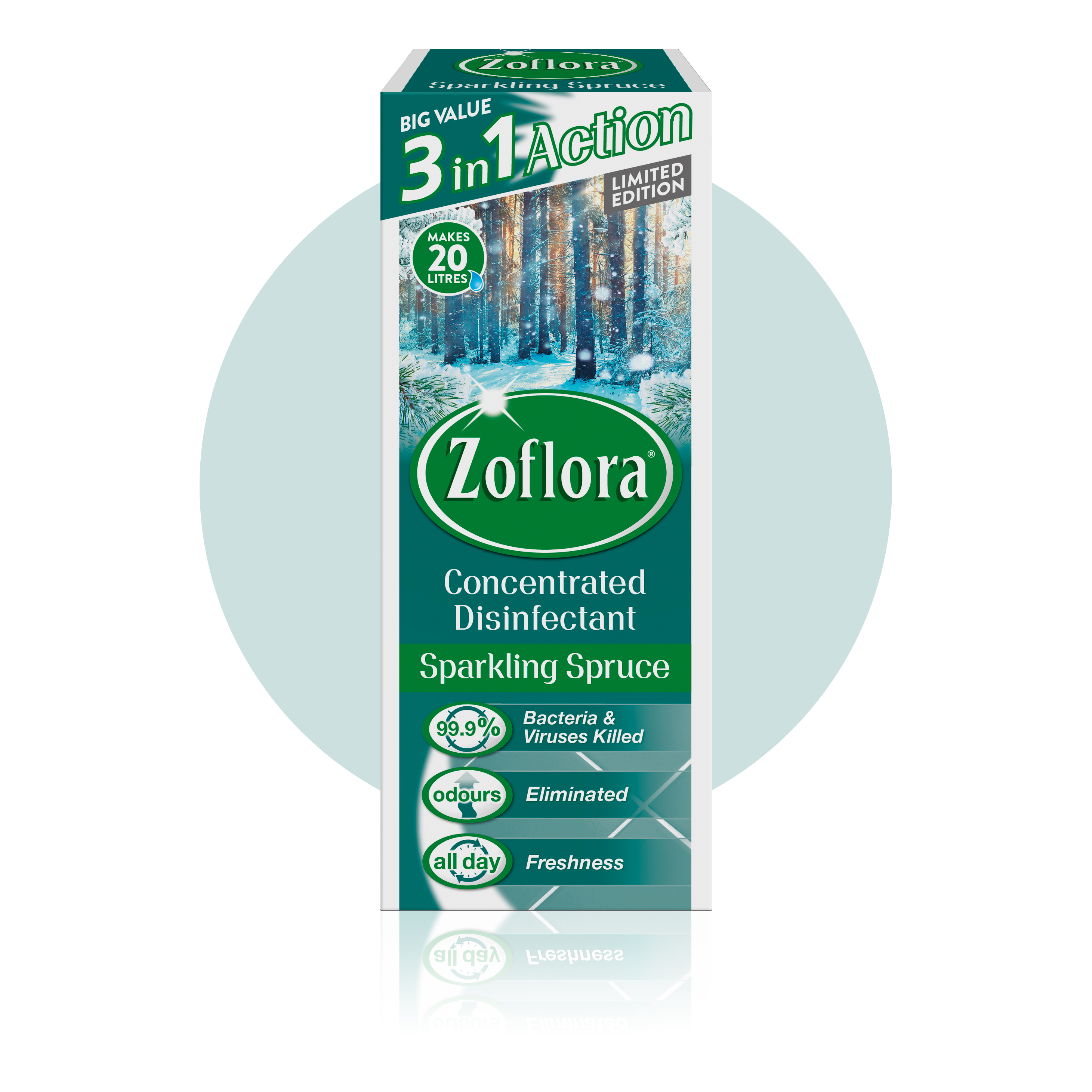 Zoflora Sparkling Spruce Multipurpose Disinfectant Packaging