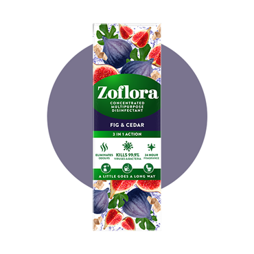 Zoflora Fig and Cedar fragrant disinfectant packaging