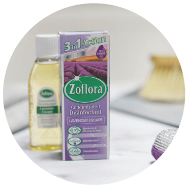 Zoflora box and bottle of lavender escape