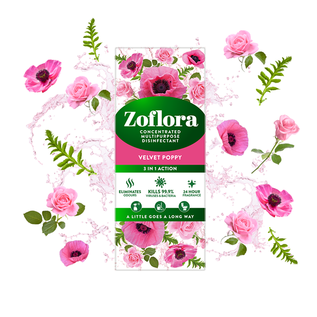 Zoflora Velvet Poppy fragrant multipurpose concentrated disinfectant