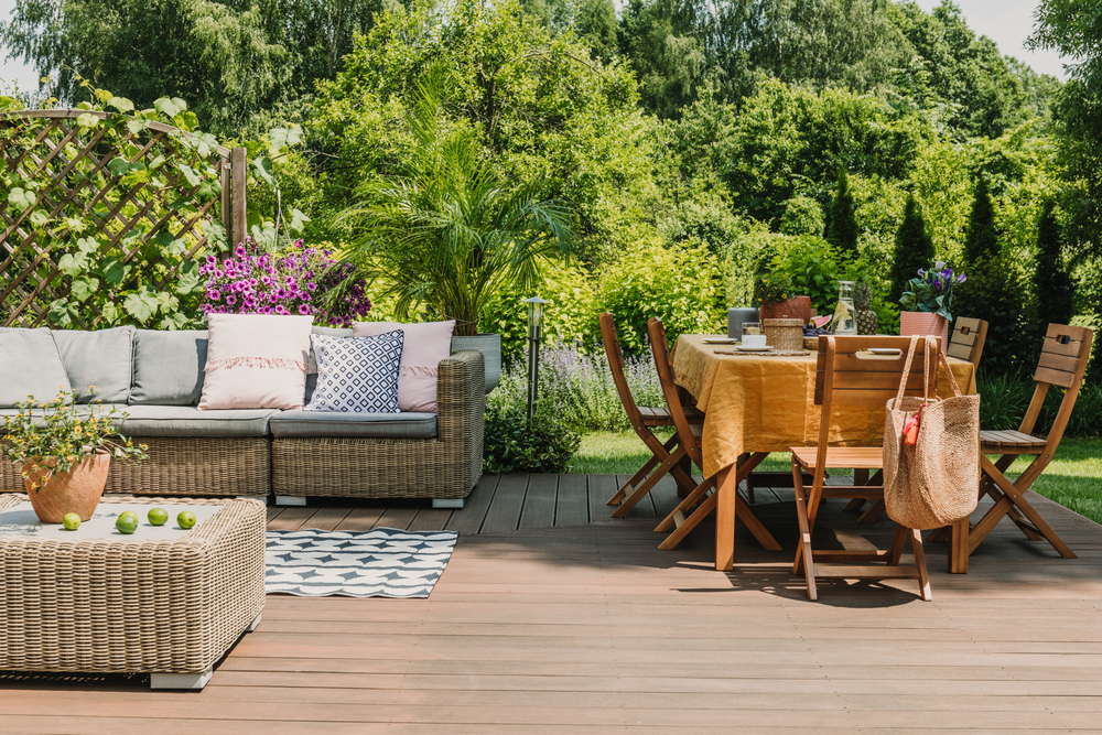 Garden furniture on patio