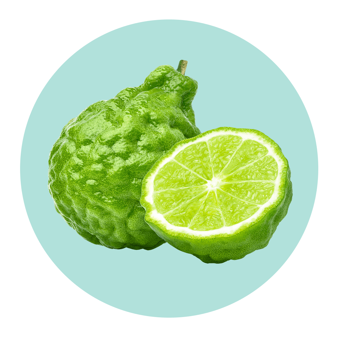Halved bergamot citrus fruit