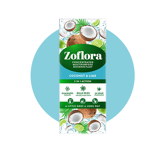 Zoflora Coconut and lime packaging