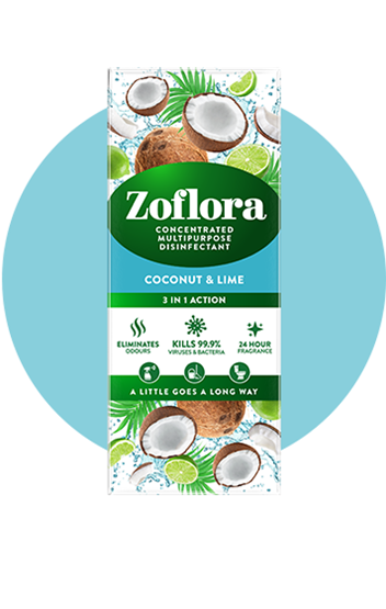 Zoflora Coconut and lime packaging