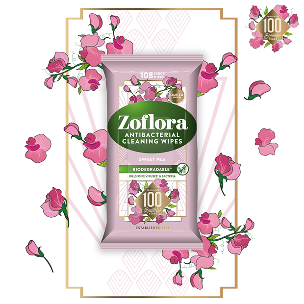 Zoflora Sweet Pea Multi-Surface Cleaning Wipes